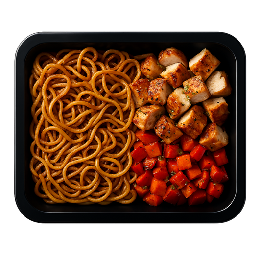 Eiernoodles Kipfilet Paprika